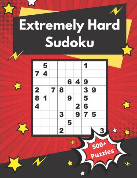 Extremely Hard Sudoku: 500+ Difficult Sudoku Puzzles for adults