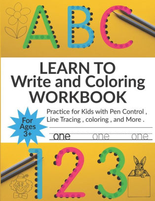 Childrens Learning Colouring Activity Book ABC 123 Learn Write Letters Numbers