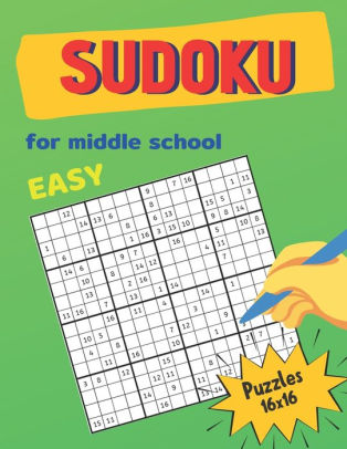 Easy Sudoku For Middle School Puzzles 16x16: Math riddles book for