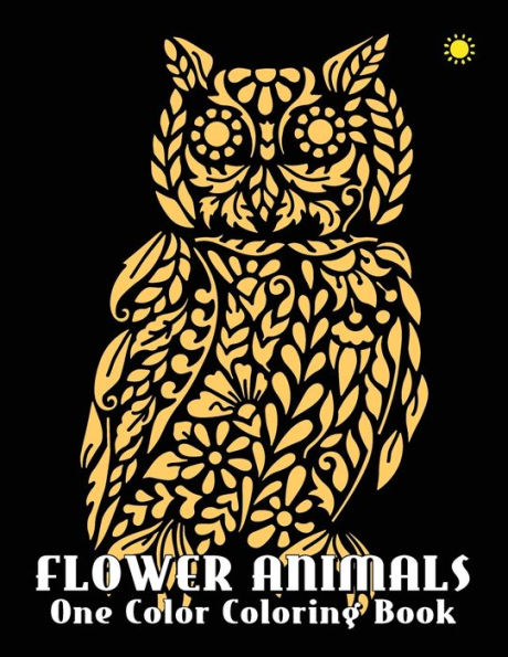 FLOWER ANIMALS: One Color Coloring Book