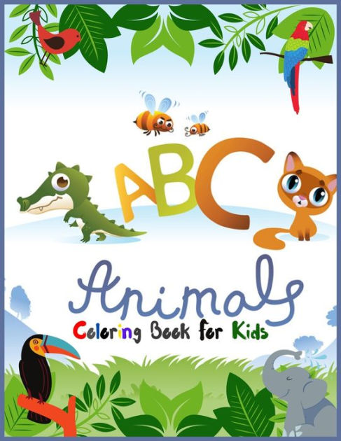 ABC Animals Coloring Book: A Cute Back Animals Alphabet A to Z Coloring ...