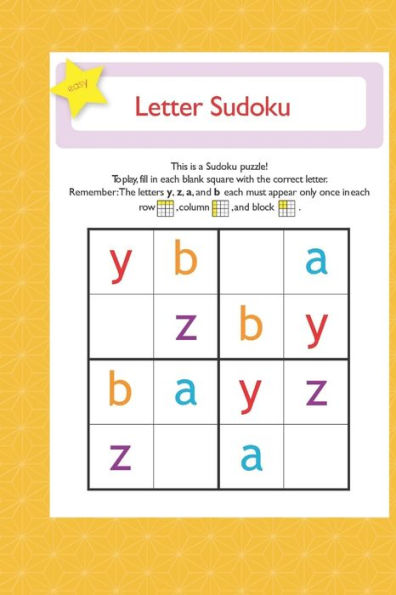 letter suduko: mini sudoko with letters -Brain Games Book for kids - Logic Games For kids