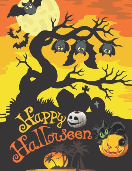 Happy Halloween: This Coloring Book for Kids, Halloween Designs Including Witches, Ghosts, Pumpkins, Haunted Houses, and More!