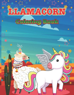 llamacorn coloring book rainbow unicorn llama magical coloring pages