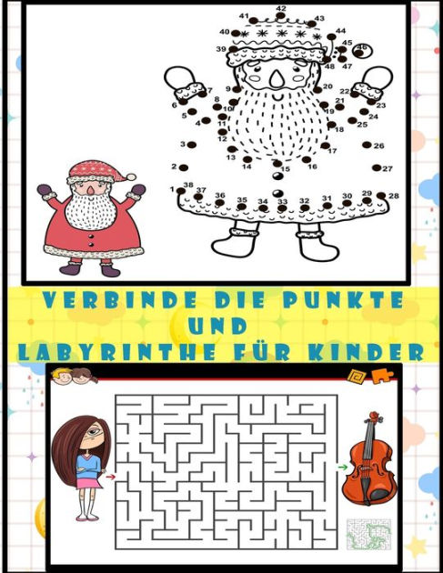 Verbinde die Punkte und Labyrinthe für Kinder: Von Punkt zu Punkt und