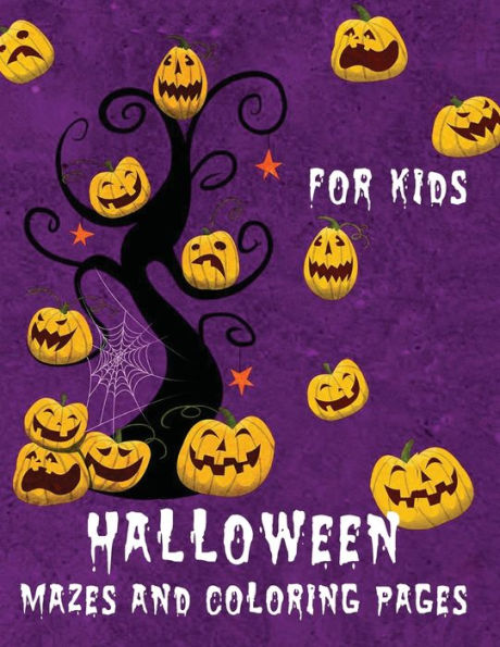 Halloween Mazes and Coloring Pages: Activity Book for Kids
