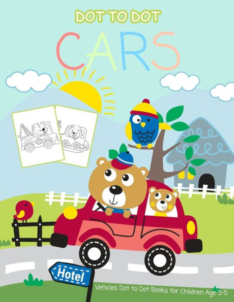 Dot to Dot Cars: 1-20 Vehicles Dot to Dot Books for Children Age 3-5
