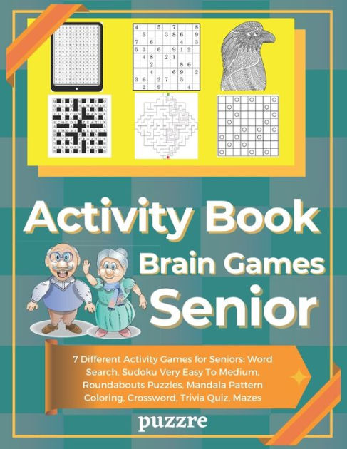 Activity Book Brain Game Senior: 7 Different Activity Games for Seniors ...