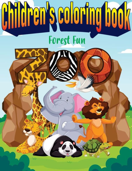 Children's coloring book: fun in the forest