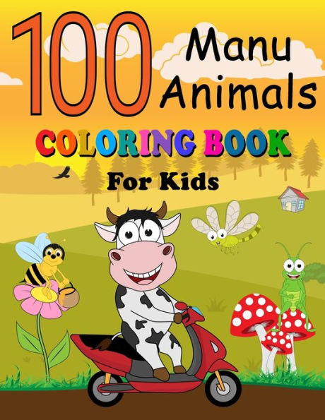100 Manu Animals Coloring Book for Kids: English - Samoan Pages of Animals to Color and Learn Samoa Vocabulary Language. Activity Workbook for Toddlers, Boys & Girls, Preschool and Kindergarten