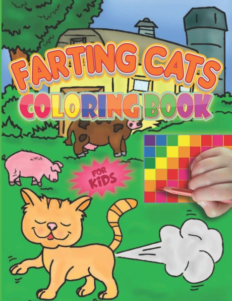 Farting Cats Coloring Book For Kids: Funny cats farting colouring book ...