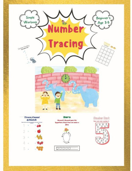 Number Tracing: My Simple Workbook of Number Tracing for Ages 3-5