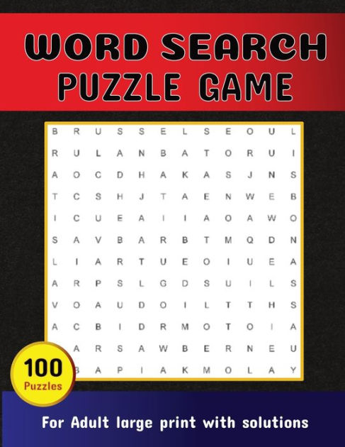 Word Search Puzzle Game 100 Puzzles For Adult Large Print With ...