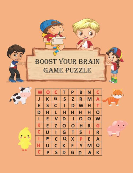 BOOST YOUR BRAIN GAME: Word Search for Kids all Ages : 132 Word Search Puzzles -Search and Find-