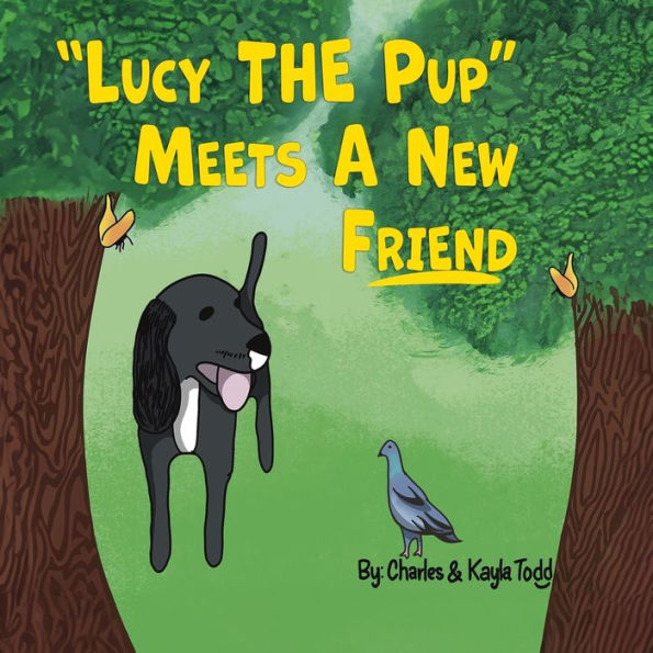 Lucy the pup meets a new friend