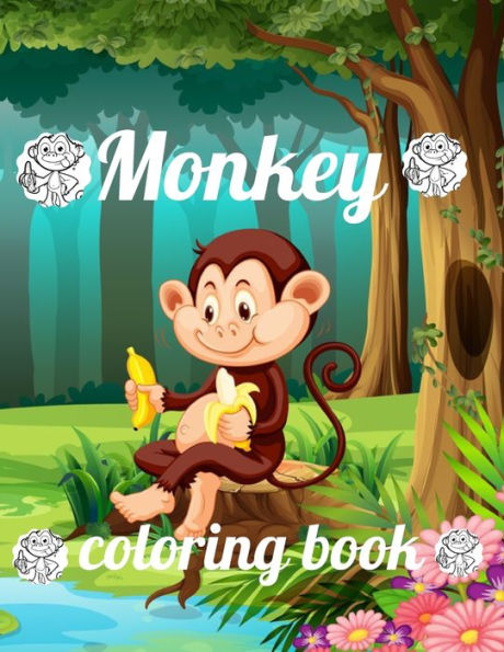 Monkey coloring book: A Coloring Book of 35 Unique Monkey Coe Stress relief Book Designs Paperback