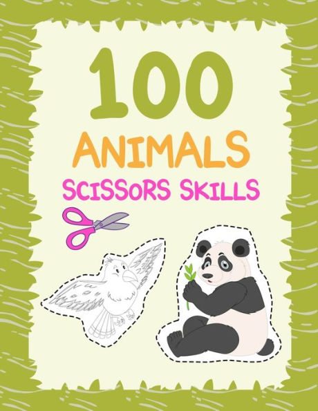 100 animals scissors skills: cutting practice for preschoolers /cutting and pasting for kids/ Coloring and Scissor Practice for Preschool