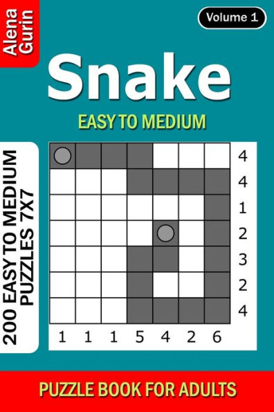 Snake puzzle book for Adults: 200 Easy to Medium Puzzles 7x7 (Volume 1)