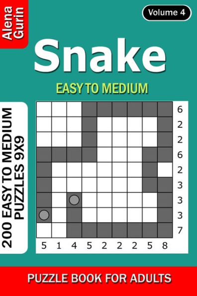 Snake puzzle book for Adults: 200 Easy to Medium Puzzles 9x9 (Volume 4)