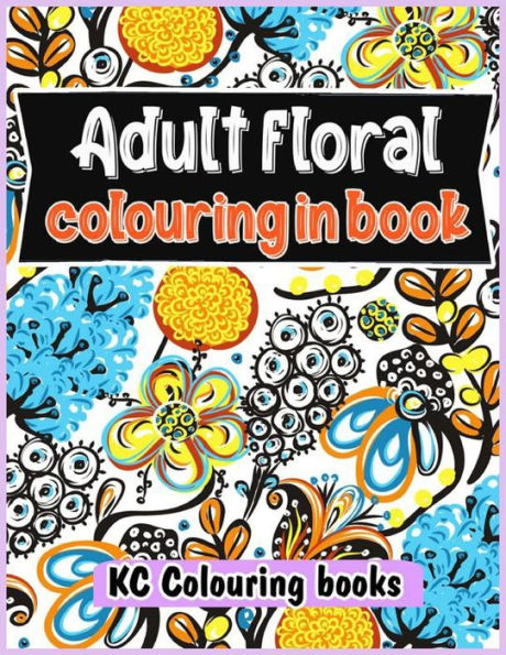 Adult floral colouring in book