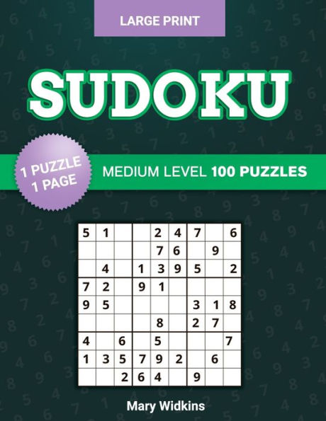Sudoku Medium Level 100 Puzzles: Large Print Sudoku Book For Adults
