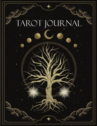 Title: Tarot Journal: 5 Card Spread Reading - Celestial Tree of Life and Mystical Wolf Design - 8.5