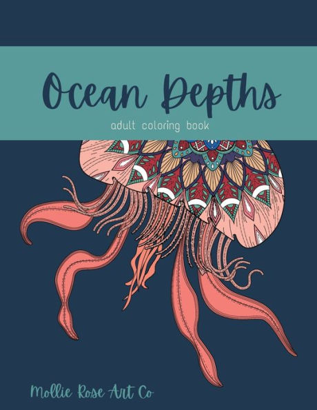 Ocean Depths: a hand-drawn adult coloring book