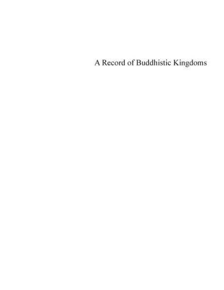 A Record of Buddhistic Kingdoms