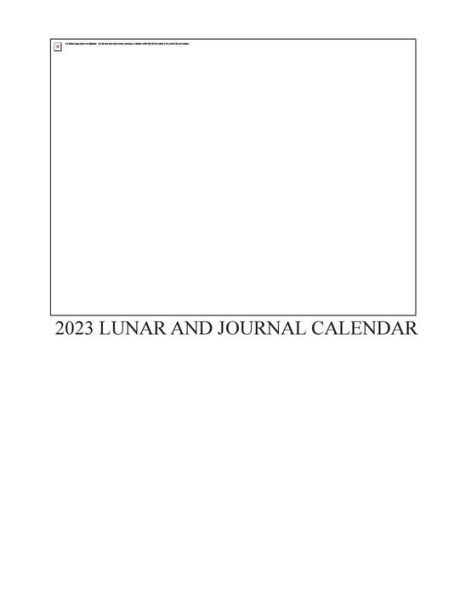 2023 LUNAR AND JOURNAL CALENDAR