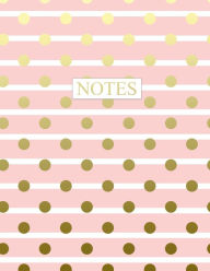 Title: Notes: Blank Wide Lined Notebook Pink Stripes with Gold Polka Dots, Author: Digital Attic Studio