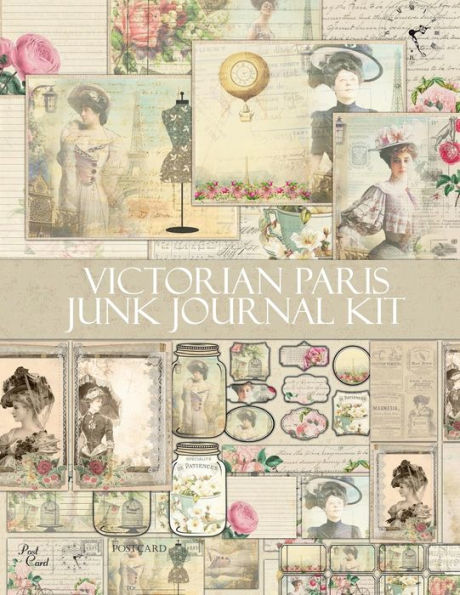 Victorian Paris Junk Journal Kit: Vintage Paper and Ephemera