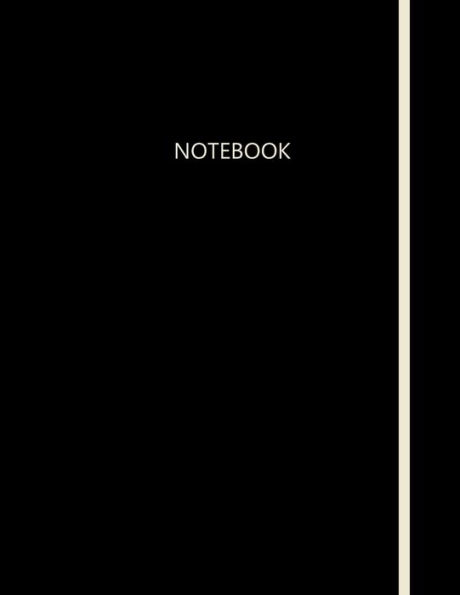 Notebook: Wide Lined Note Paper 8.5 x 11 Office Black