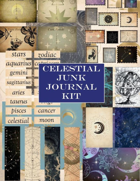 Celestial Junk Journal Kit: Vintage Paper and Ephemera