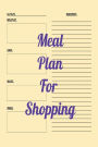 Meal Plan For Shopping Workbook