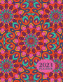 2023 Planner with 18 Mandala Coloring Book Pages for Adults: Daily, Weekly & Monthly Calendar Agenda Organizer for Work, School & Home with US Holidays and Contacts