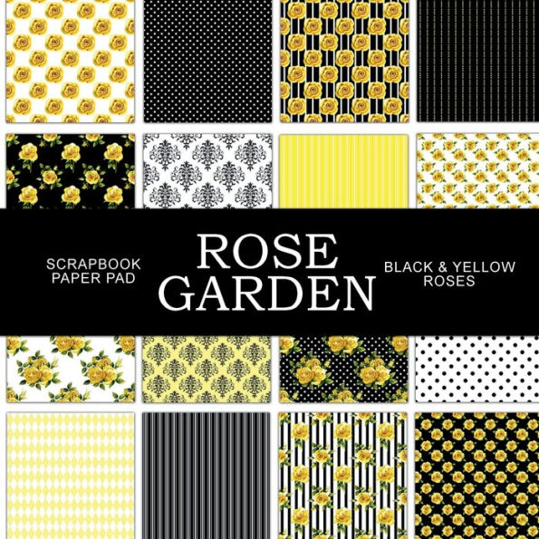 Black and Yellow Roses: Scrapbook Paper Pad