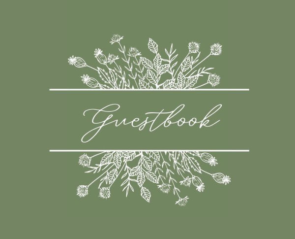 Sage and White Wildflower Guestbook: for Weddings, Bridal Showers, Couple Showers, Baby Showers, and Other Events