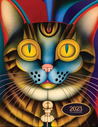 Title: 2023 Planner: Daily, Weekly and Monthly 8.5x11 Calendar Agenda Book for Family, School & Work Schedule: Abstract Art Cat Paperback, Author: Simple Cents Journals
