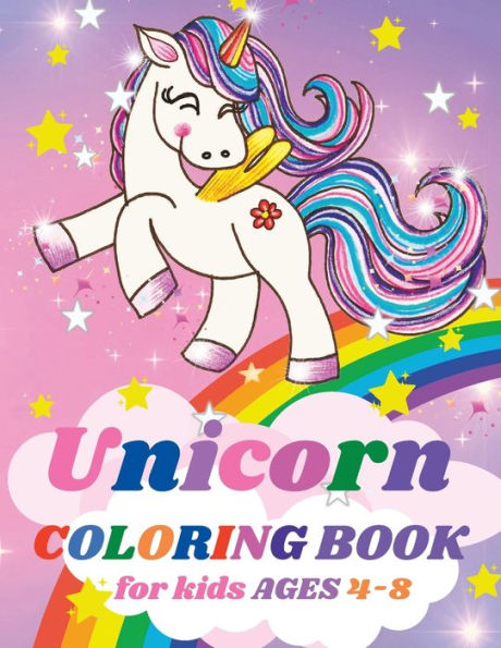 Unicorn Coloring Book for Kids: 50 Coloring Pages for Girls Ages 4-8