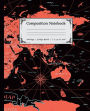 Composition Notebook: vintage world map 2 Background Composition Notebook, 7.5 x 9.25 inch,100 Page, wide-ruled composit:Vintage World Map Composition Notebook - 100 Pages, College Ruled. 7.5x9.25