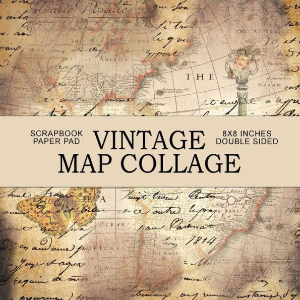 Vintage Maps and Writing Collage Scrapbook Paper Pad by Digital Attic