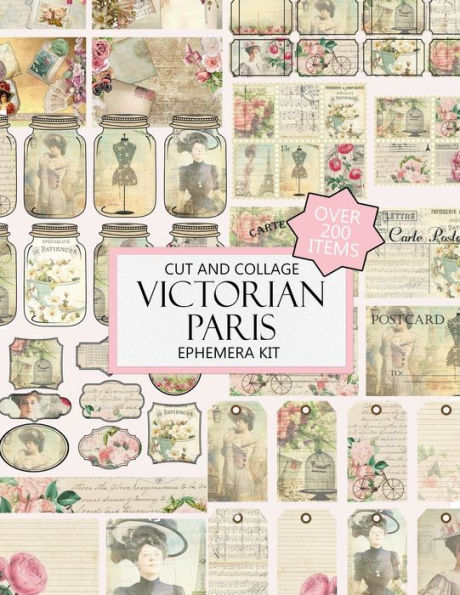 Vintage Victorian Paris Cut and Collage Ephemera Kit