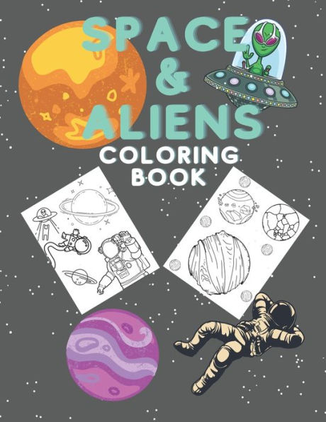 Coloring Book for Kids with Space & Aliens 15+ Designs