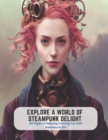 Explore a World of Steampunk Delight: 50 Pages of Relaxing Coloring Fun with Steampunk Girl