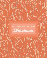 Title: Jade + Clover Stationery Beautiful Orange Floral Linework Notebook, Author: Jade + Clover Stationery