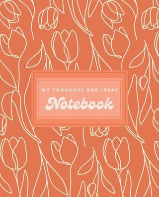 Jade + Clover Stationery Beautiful Orange Floral Linework Notebook