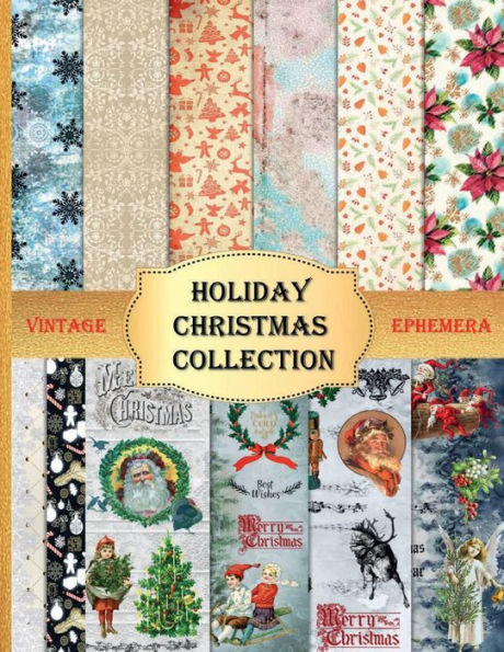 HOLIDAY CHRISTMAS COLLECTION Ephemera Vintage Cottagecore Scrapbook Paper Double Sided Pages Cut Out Multicolor Pads: Scrapbooking Kit Collection - Decoupage, Bullet Grid Junk Journal, Collage, DIY Craft Art Supplies, Greeting Card Making