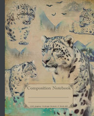 Title: Composition notebook. Snow Leopard: Vintage snow leopard animal exercise book. Wild artic snow animals cover theme. College ruled., Author: Mad Hatter Stationeries