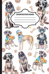 Title: Wide Ruled Composition Notebook (6 x 9 inch) Cute Great Dane Cover, Author: Kp @. Kdc