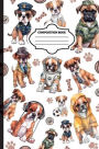 Wide Ruled Composition Notebook (6 x 9 inch) Cute Boxer Cover